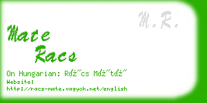 mate racs business card